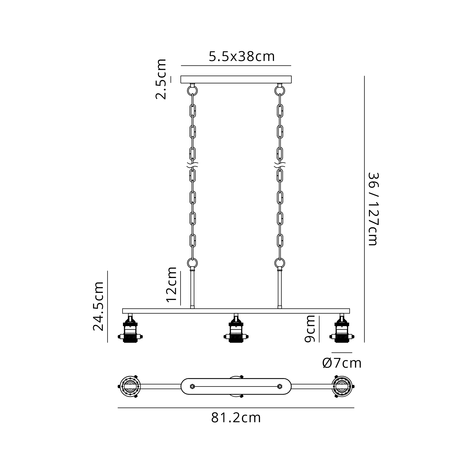 Dreifa Curved Ceiling Lights Deco Linear Fittings